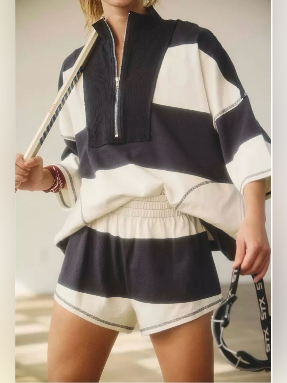 Free People Retro Rugby 2-Piece Set - Picture 2 of 12